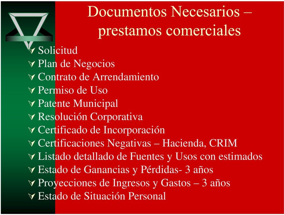 Negativas Hacienda, CRIM Listado detallado de Fuentes y Usos con estimados Estado de