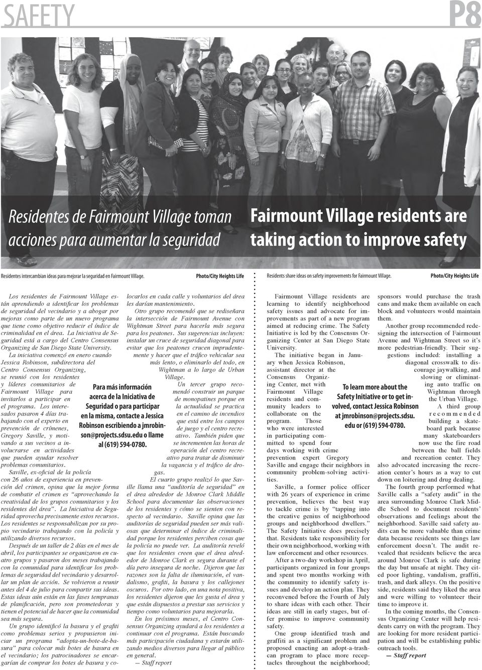 Photo/City Heights Life Los residentes de Fairmount Village están aprendiendo a identificar los problemas de seguridad del vecindario y a abogar por mejoras como parte de un nuevo programa que tiene