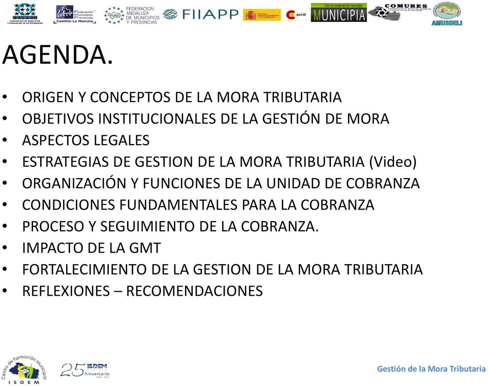 LEGALES ESTRATEGIAS DE GESTION DE LA MORA TRIBUTARIA (Video) ORGANIZACIÓN Y FUNCIONES DE LA UNIDAD