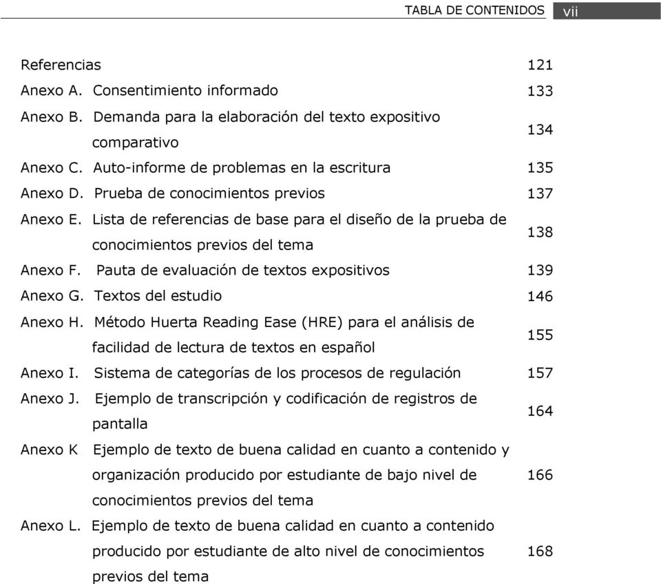 Lista de referencias de base para el diseño de la prueba de 138 conocimientos previos del tema Anexo F. Pauta de evaluación de textos expositivos 139 Anexo G. Textos del estudio 146 Anexo H.