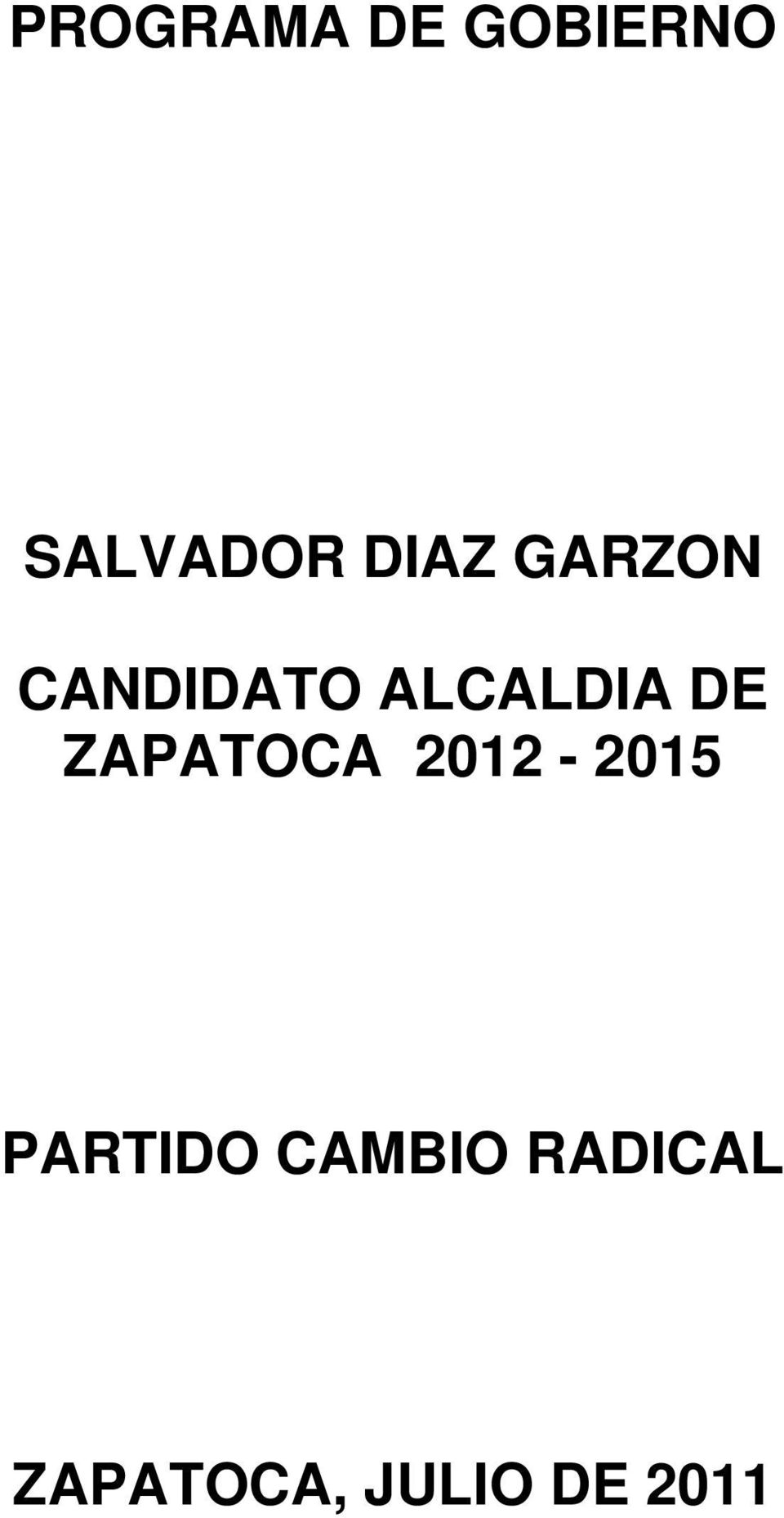 DE ZAPATOCA 2012-2015 PARTIDO