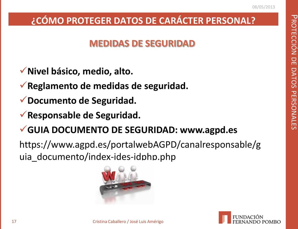 Responsable de Seguridad. GUIA DOCUMENTO DE SEGURIDAD: www.agpd.