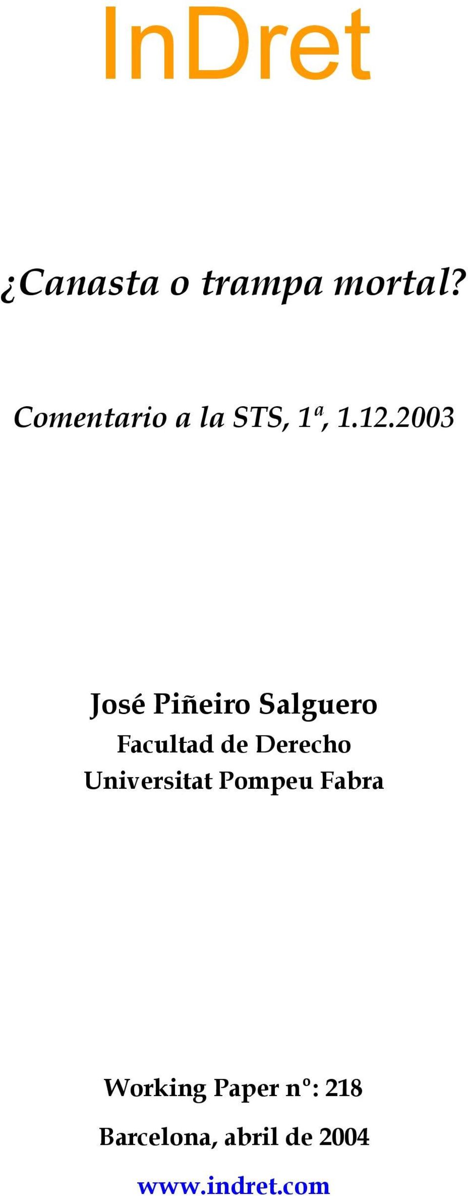2003 Salguero Facultad de Derecho Universitat