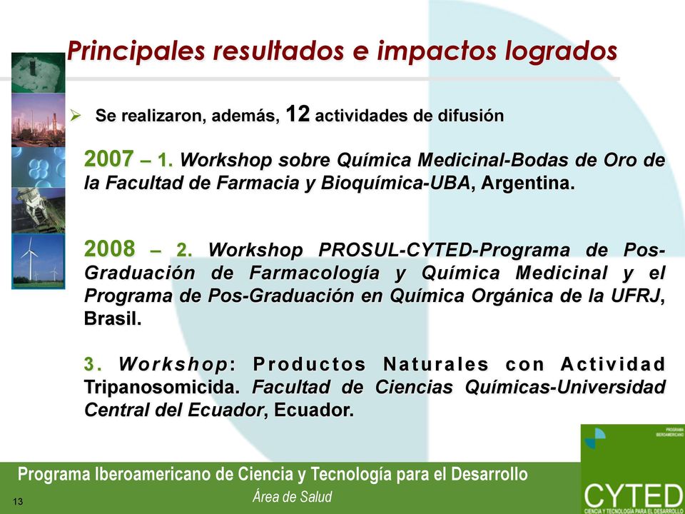 Workshop PROSUL-CYTED-Programa de Pos- Graduación de Farmacología y Química Medicinal y el Programa de