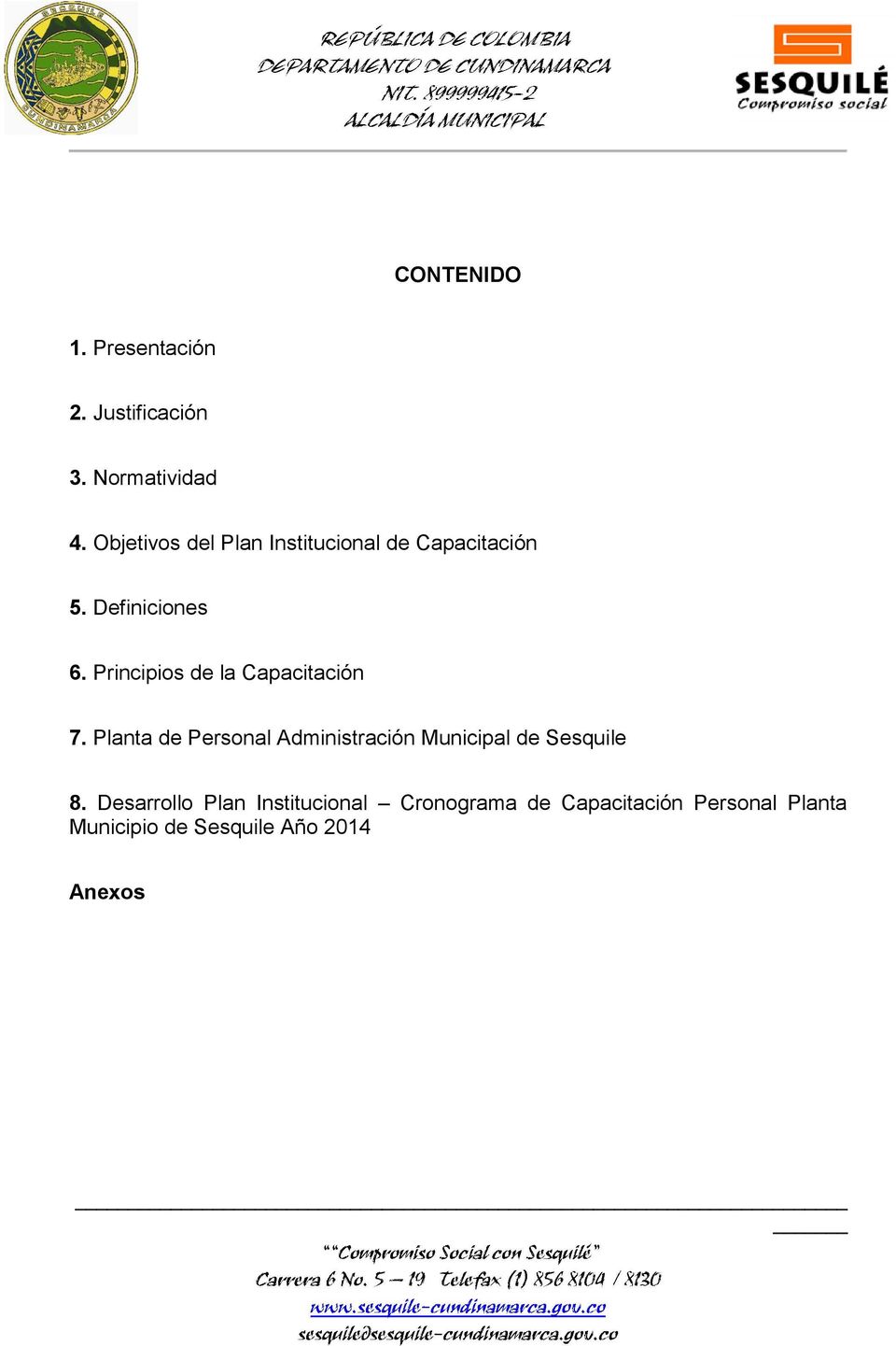 Principios de la Capacitación 7.