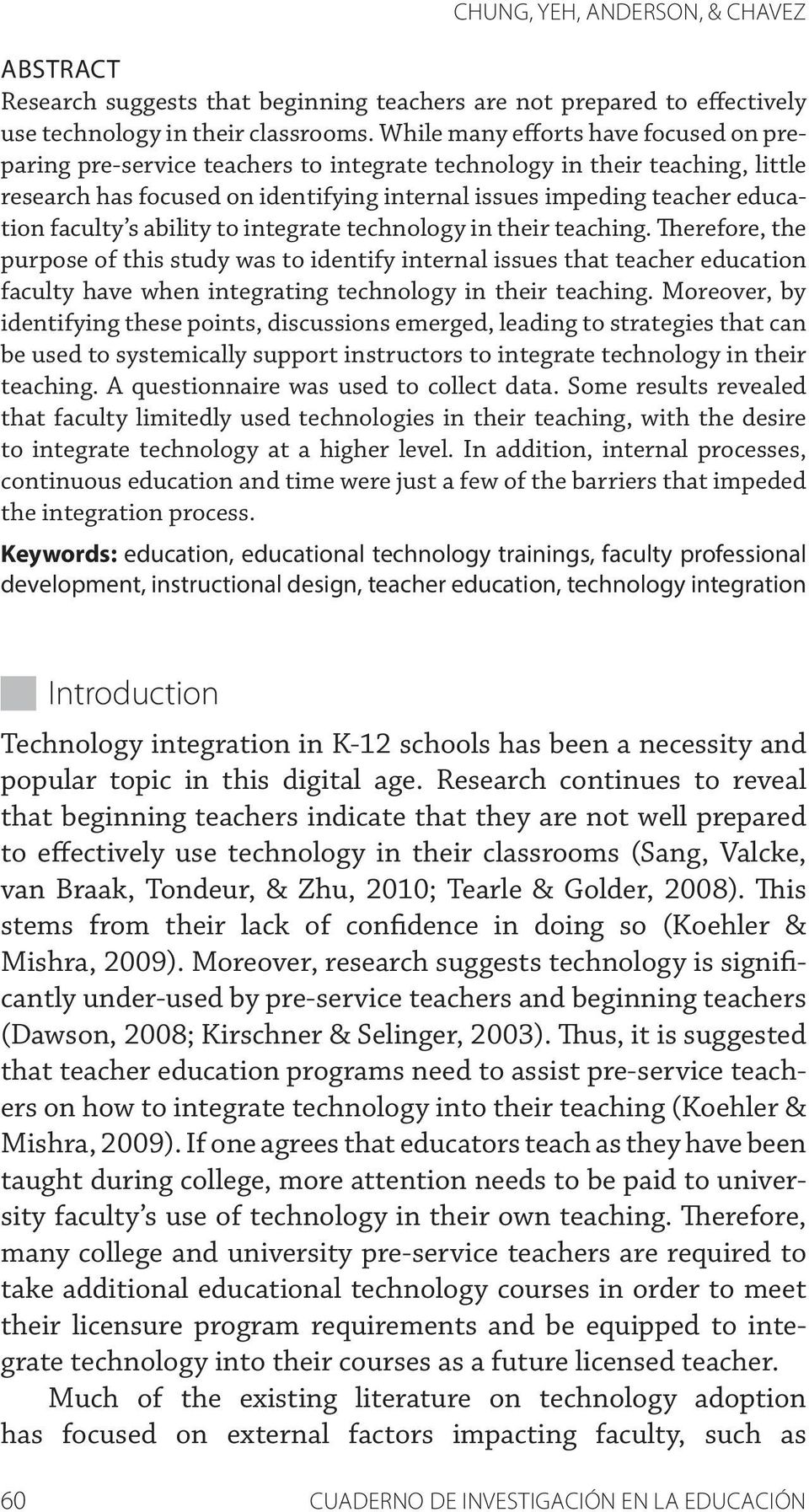 faculty s ability to integrate technology in their teaching.