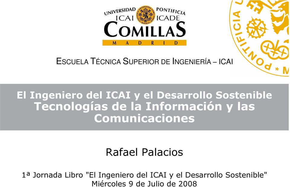 las Comunicaciones Rafael Palacios 1ª Jornada Libro "El