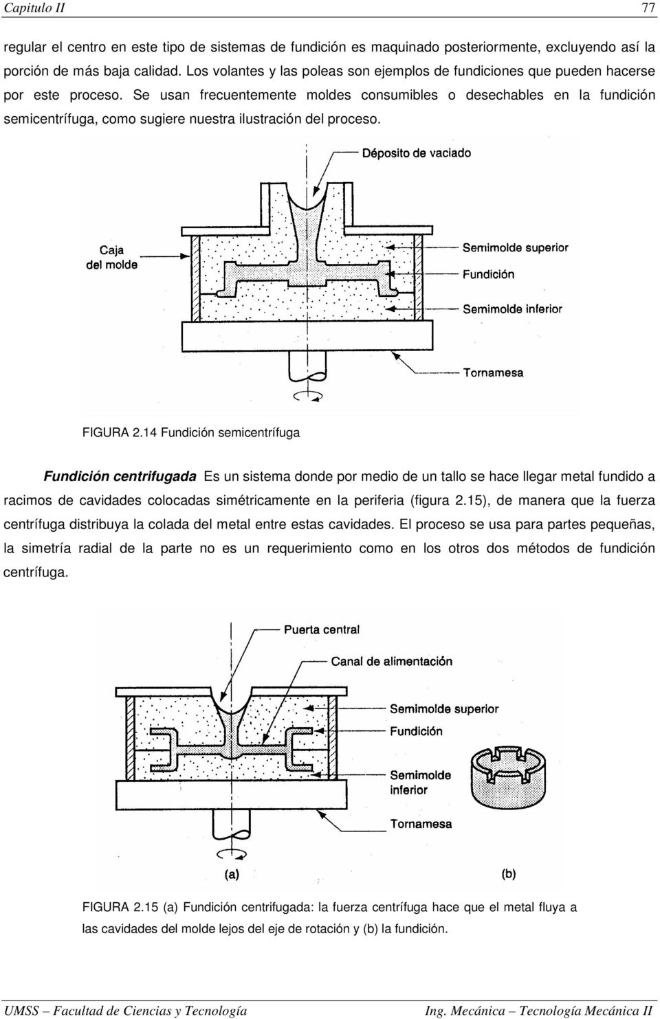 Se usan frecuentemente moldes consumibles o desechables en la fundición semicentrífuga, como sugiere nuestra ilustración del proceso. FIGURA 2.