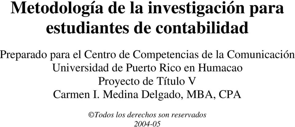 Universidad de Puerto Rico en Humacao Proyecto de Título V