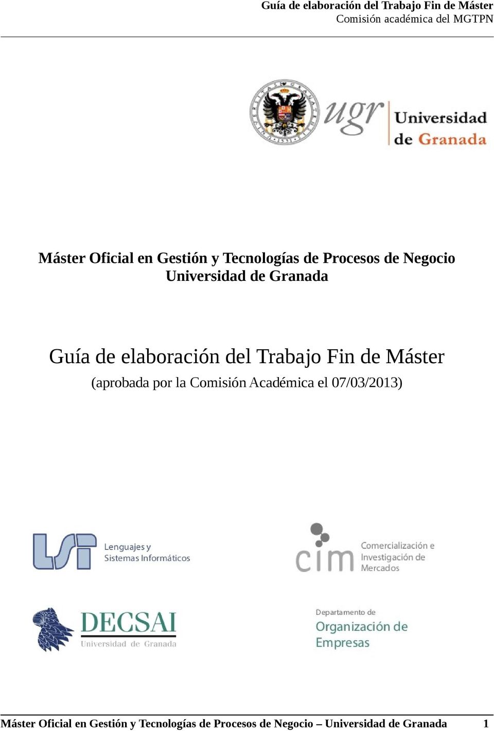 Máster (aprobada por la Comisión Académica el 07/03/2013) 