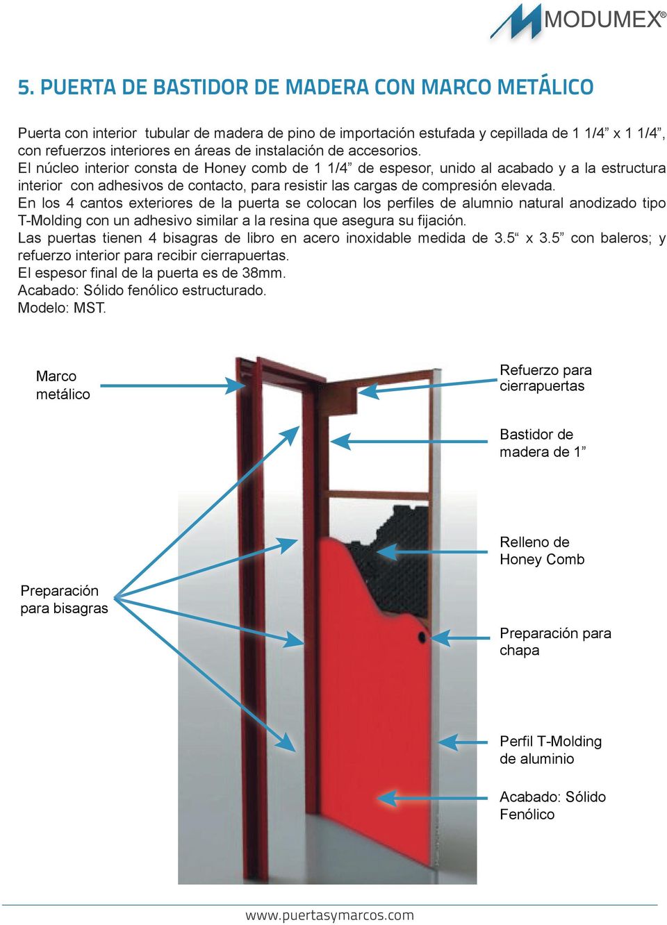 En los 4 cantos exteriores de la puerta se colocan los perfiles de alumnio natural anodizado tipo T-Molding con un adhesivo similar a la resina que asegura su fijación.