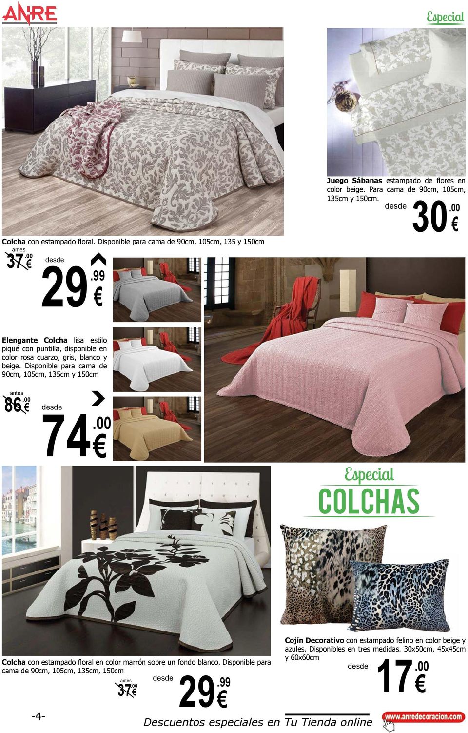 00 Elengante Colcha lisa estilo piqué con puntilla, disponible en color rosa cuarzo, gris, blanco y beige.