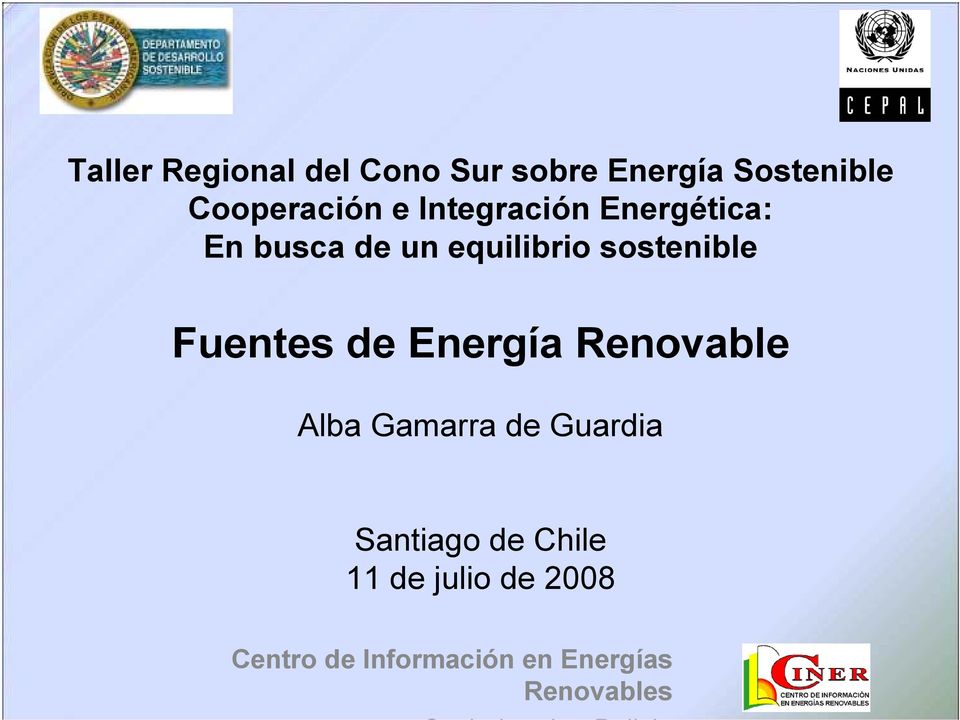 de Energía Renovable Alba Gamarra de Guardia Santiago de Chile 11 de