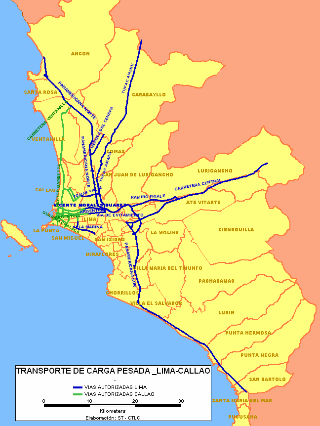 69 Figura 25. Rutas de Transporte de Carga autorizadas en Lima 166.