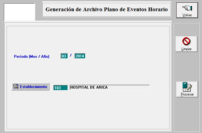 Imagen Formulario Generación de Archivo Plano de Eventos Horario.
