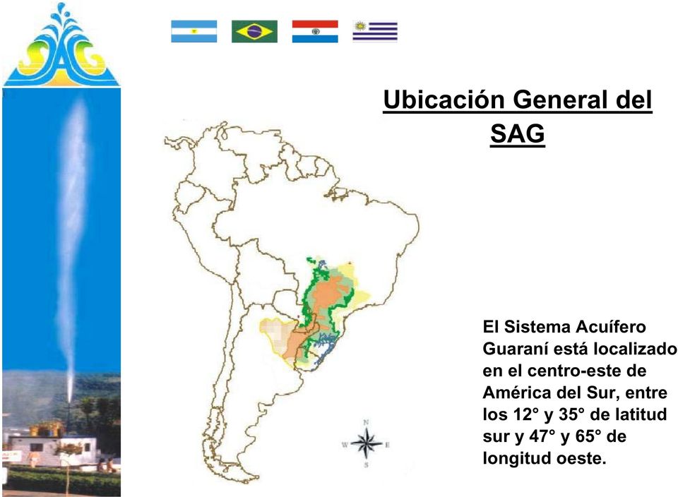 centro-este de América del Sur, entre los