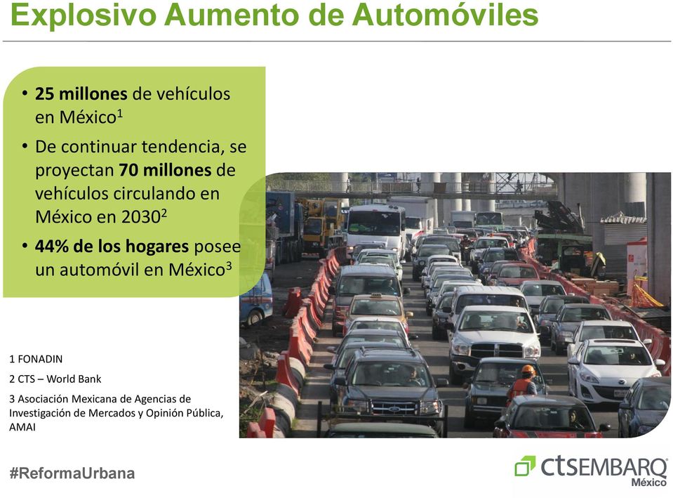 en 2030 2 44% de los hogares posee un automóvil en México 3 1 FONADIN 2 CTS World