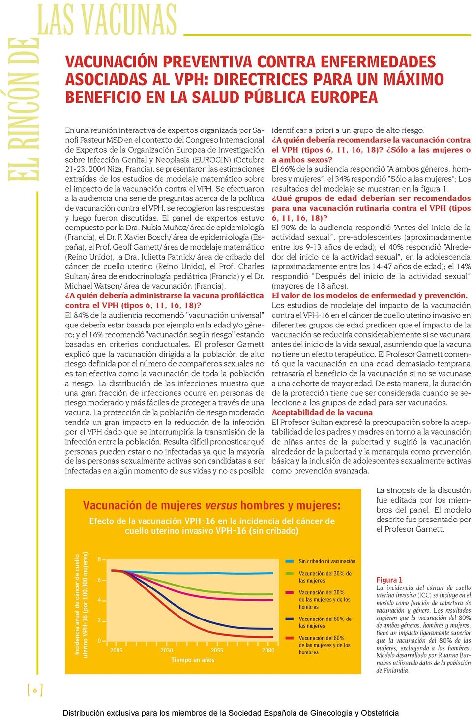 Francia), se presentaron las estimaciones extraídas de los estudios de modelaje matemático sobre el impacto de la vacunación contra el VPH.
