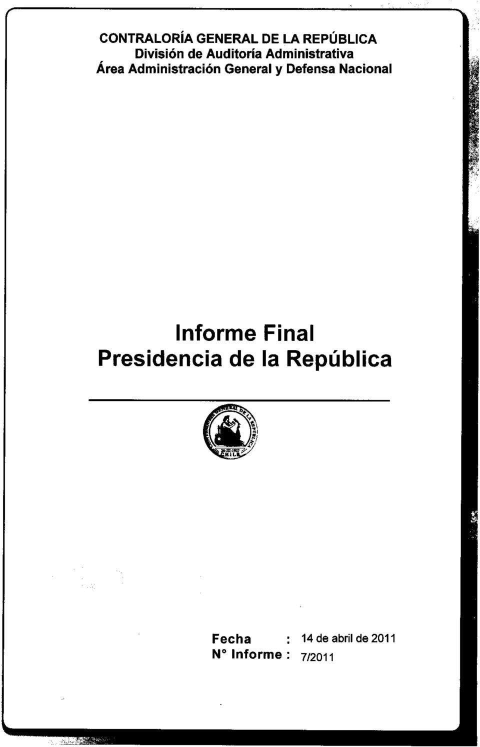 Nacional Informe Final Presidencia de la