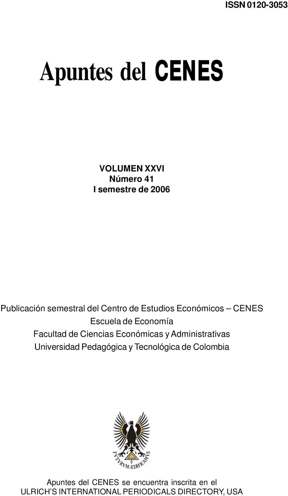 Ciencias Económicas y Administrativas Universidad Pedagógica y Tecnológica de Colombia