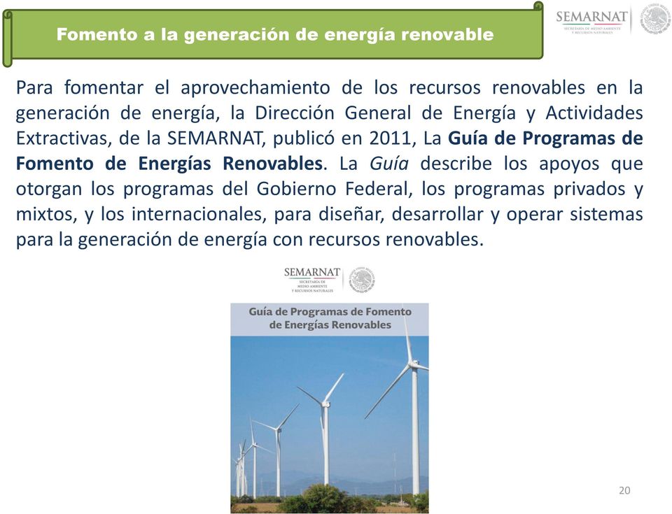 Fomento de Energías Renovables.