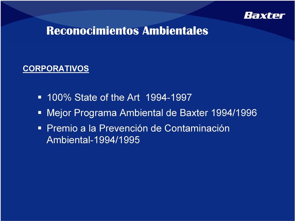 Programa Ambiental de Baxter 1994/1996
