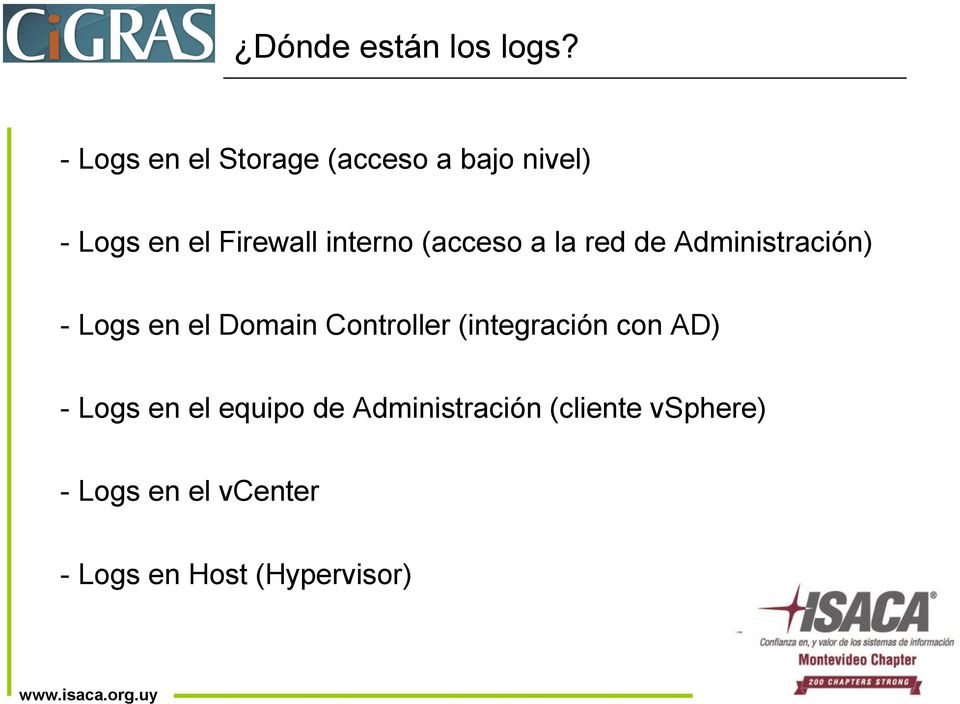 interno (acceso a la red de Administración) - Logs en el Domain