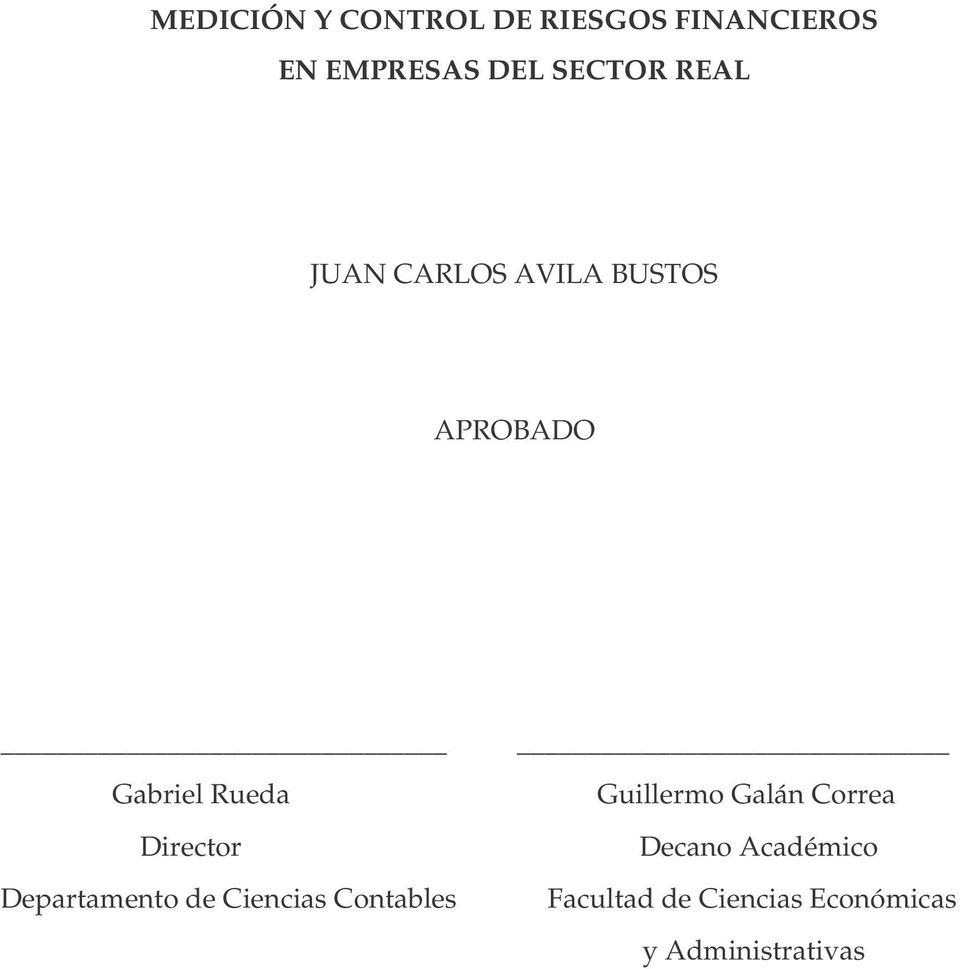 Director Departamento de Ciencias Contables Guillermo Galán
