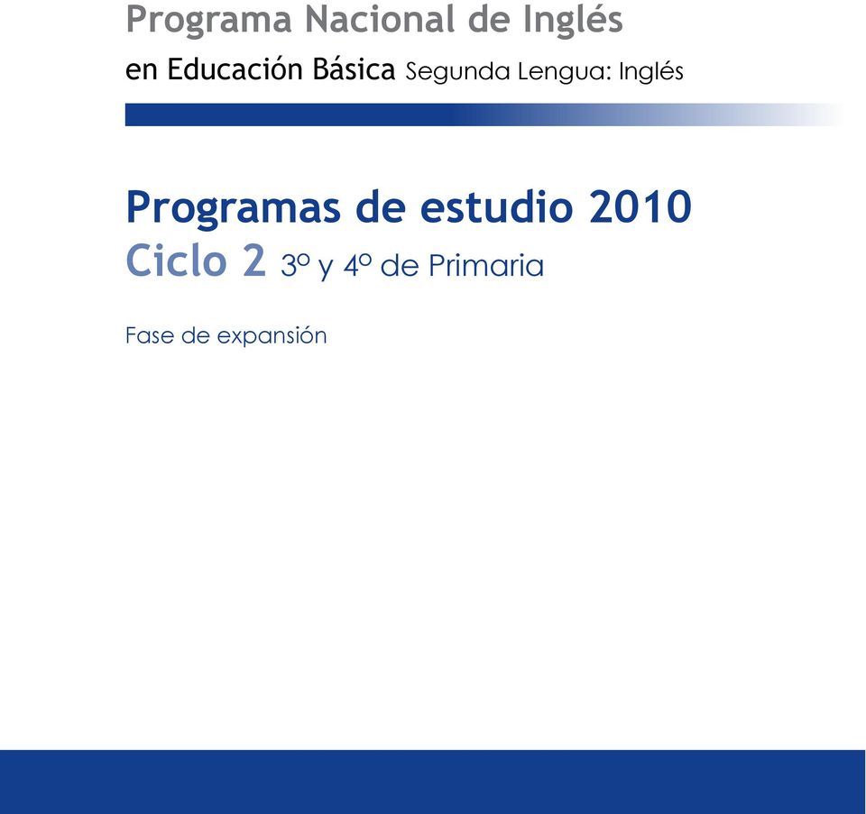Inglés Programas de estudio 2010