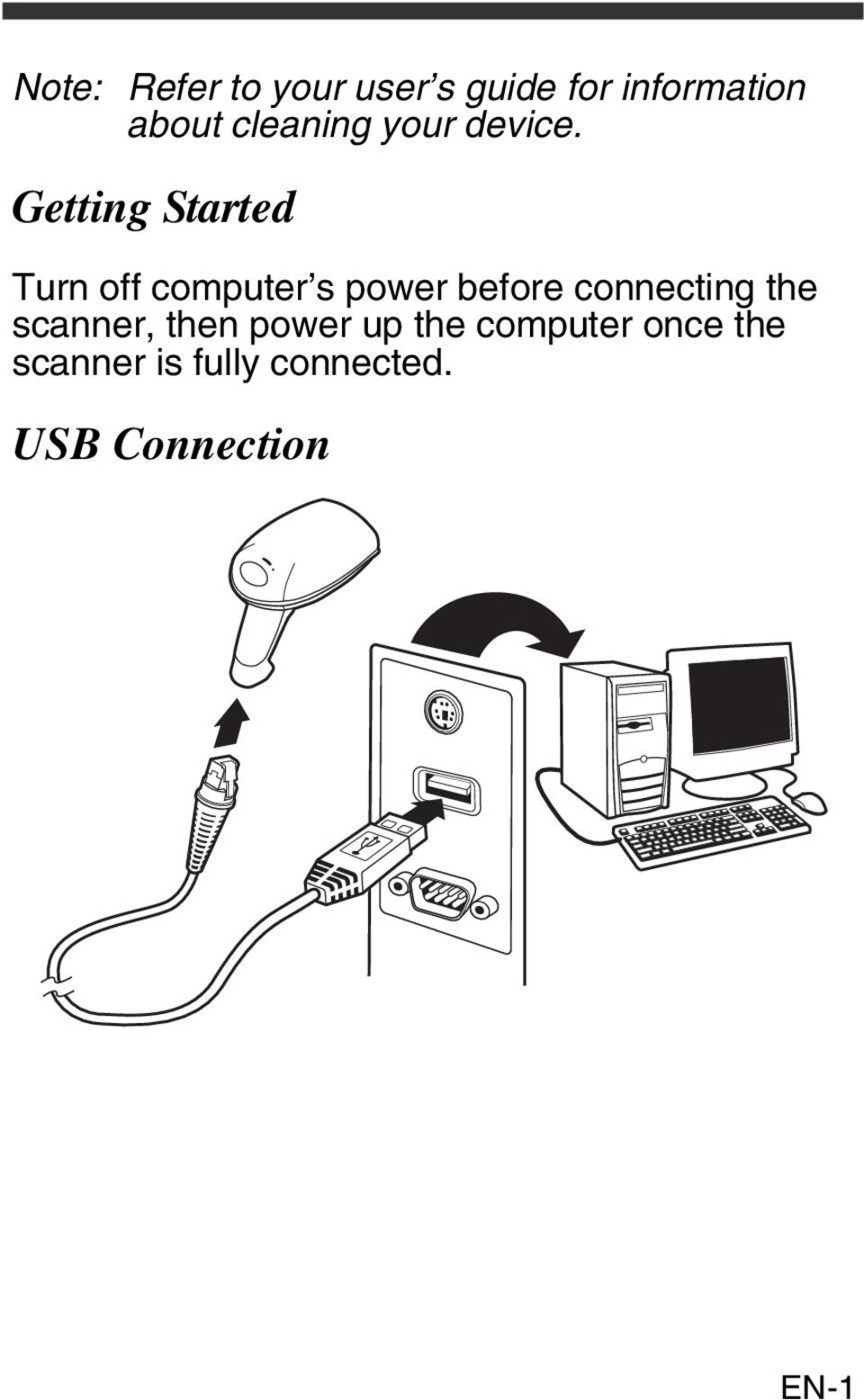 Getting Started Turn off computer s power before