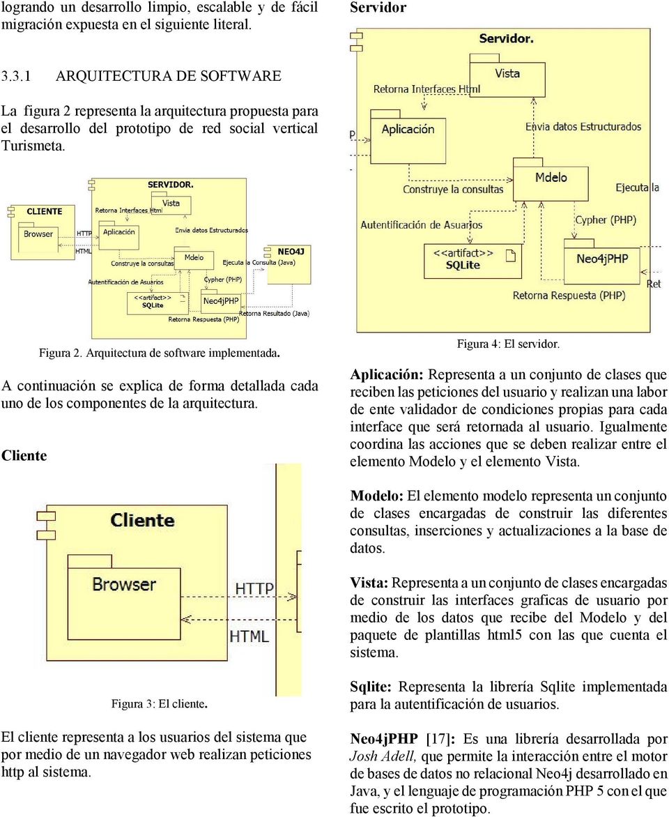 A continuación se explica de forma detallada cada uno de los componentes de la arquitectura. Cliente Figura 4: El servidor.