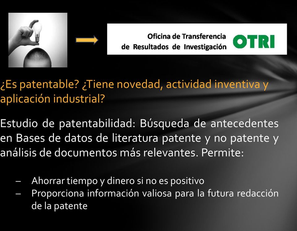 patente y no patente y análisis de documentos más relevantes.