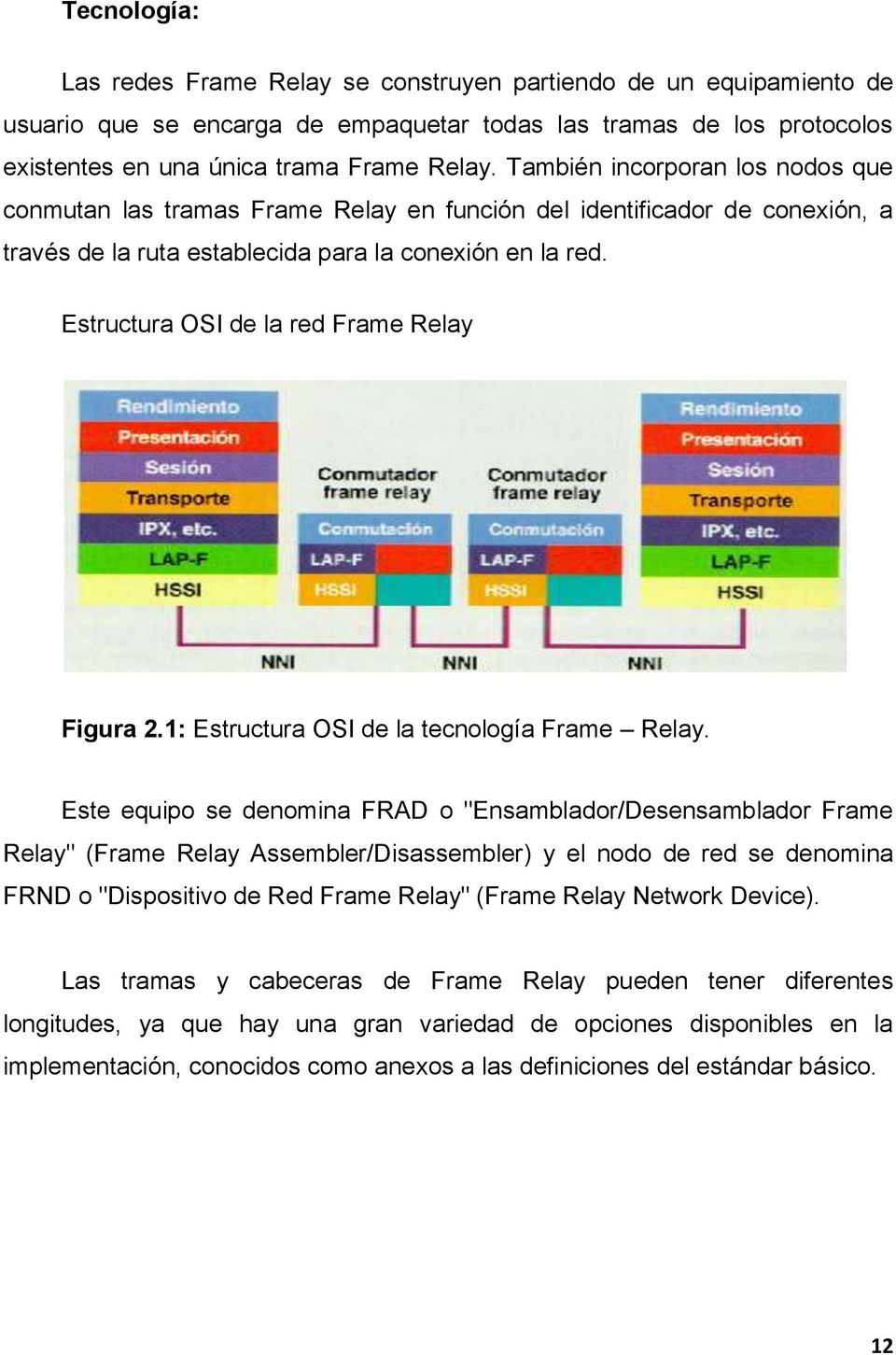 Estructura OSI de la red Frame Relay Figura 2.1: Estructura OSI de la tecnología Frame Relay.