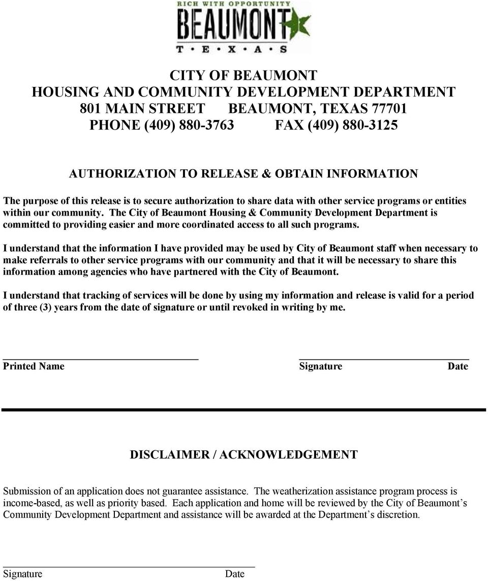 The City of Beaumont Housing & Community Development Department is committed to providing easier and more coordinated access to all such programs.