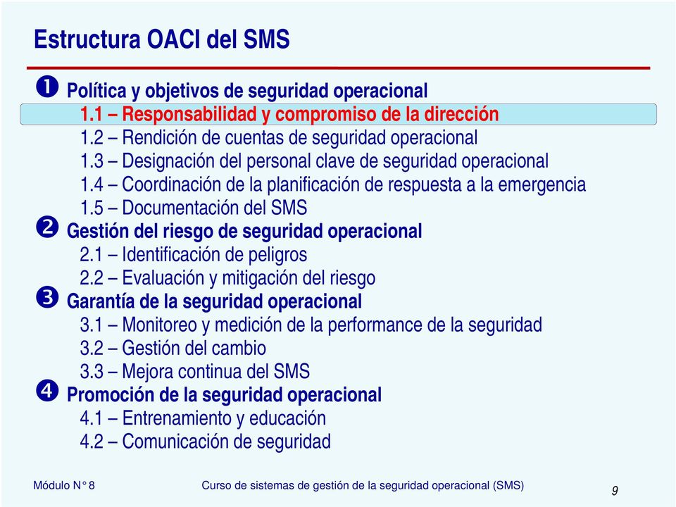 5 Documentación del SMS Gestión del riesgo de seguridad operacional 2.1 Identificación de peligros 2.