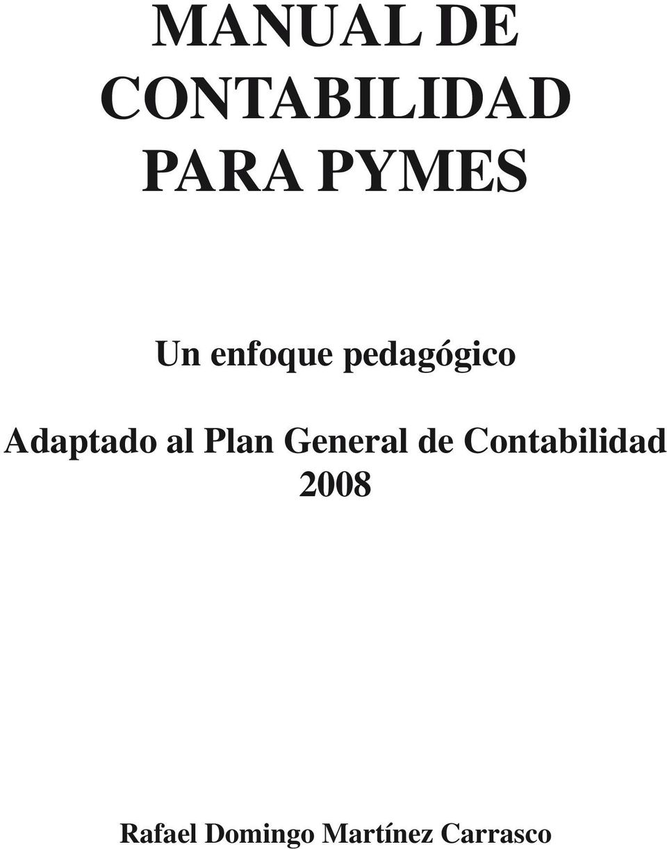 Plan General de Contabilidad 2008