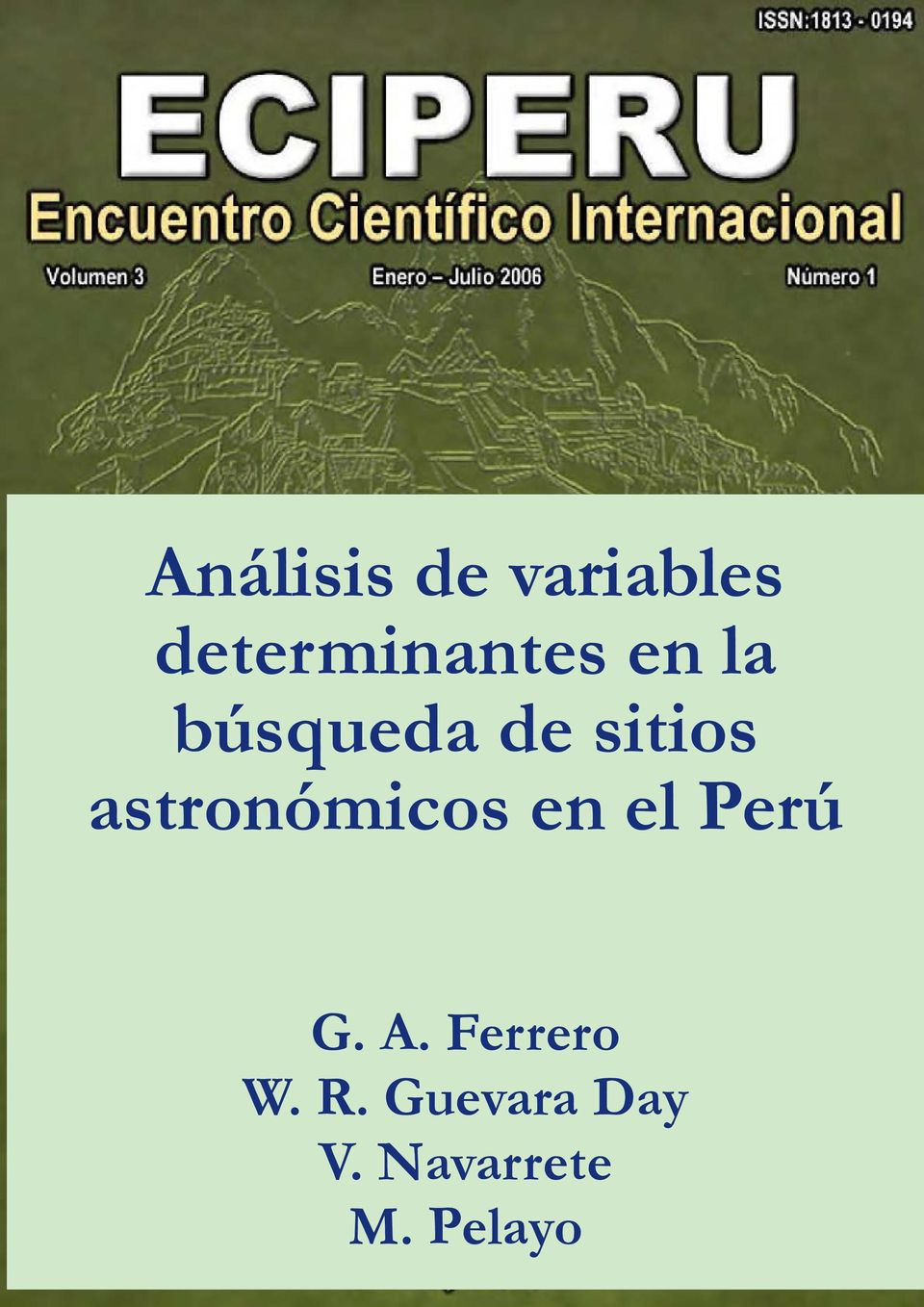 sitios astronómicos en el Perú G.