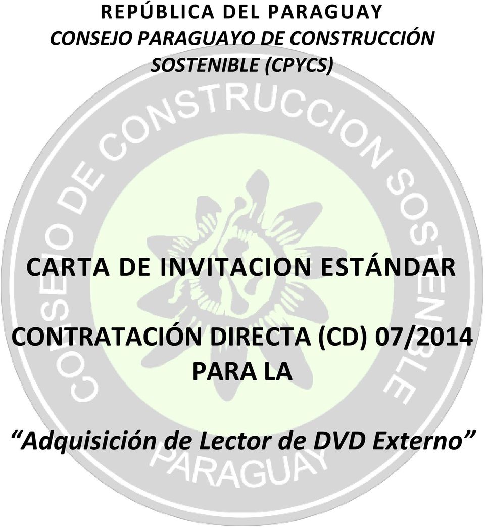 INVITACION ESTÁNDAR CONTRATACIÓN DIRECTA (CD)