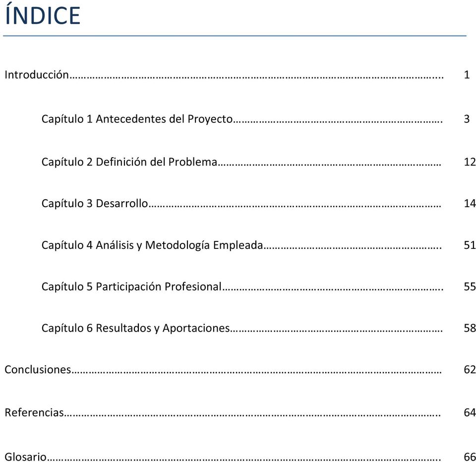 Análisis y Metodología Empleada.. 51 Capítulo 5 Participación Profesional.