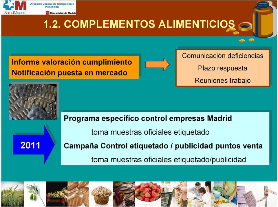 Programa específico control empresas Madrid toma muestras oficiales etiquetado Campaña