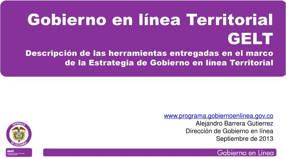 Gobierno en línea Territorial www.programa.gobiernoenlinea.gov.