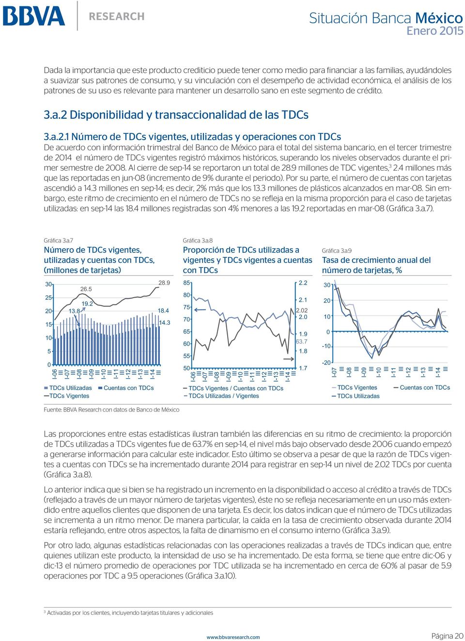 Disponibilidad y transaccionalidad de las TDCs 3.a.2.