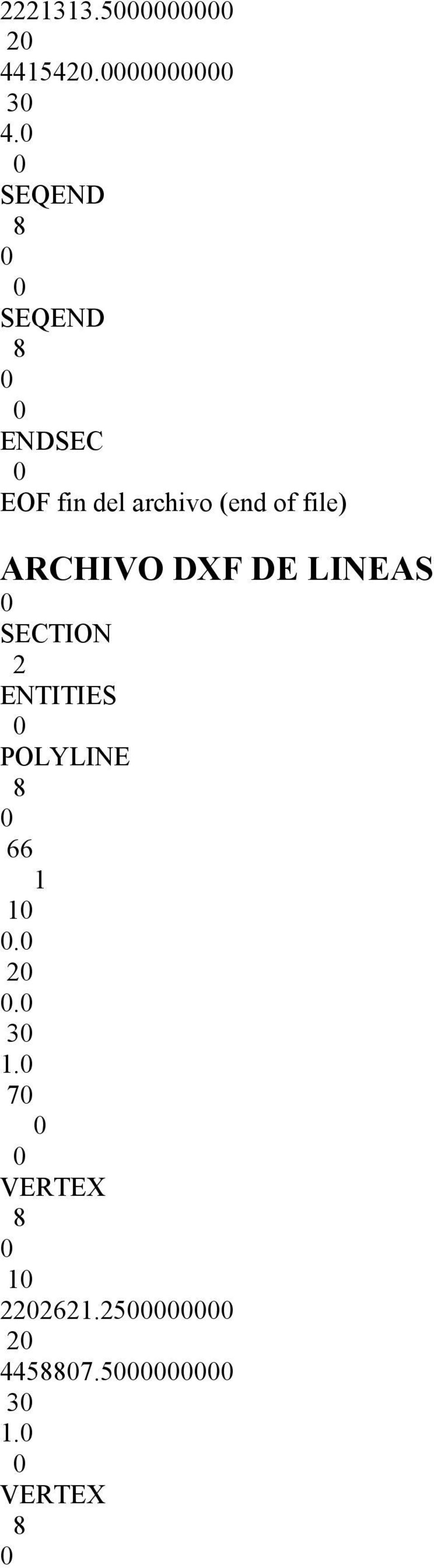 (end of file) ARCHIVO DXF DE LINEAS SECTION