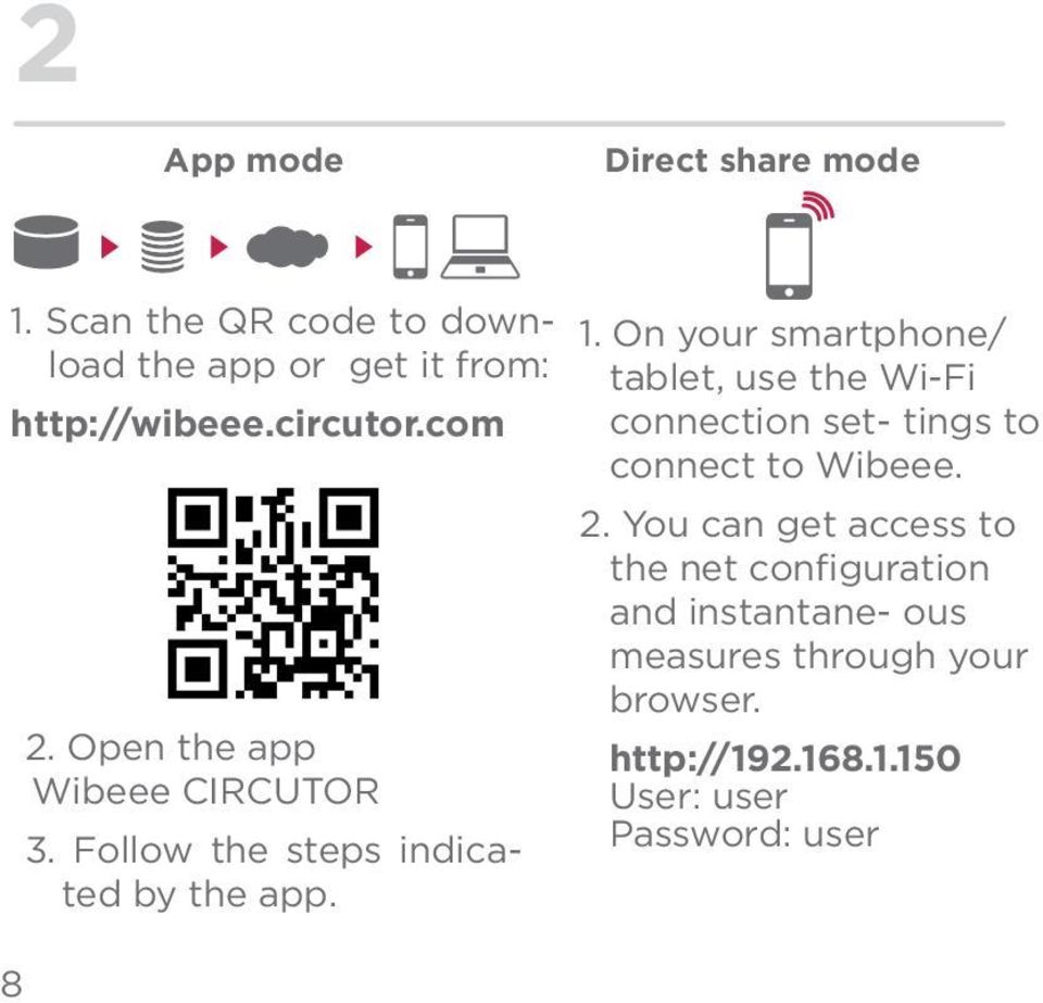 On your smartphone/ tablet, use the Wi-Fi connection set- tings to connect to Wibeee. 2.