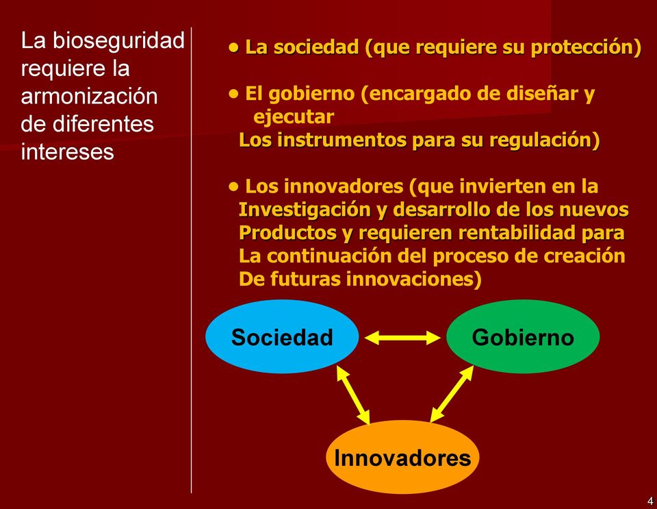 innovadores (que invierten en la Investigación y desarrollo de los nuevos Productos y requieren