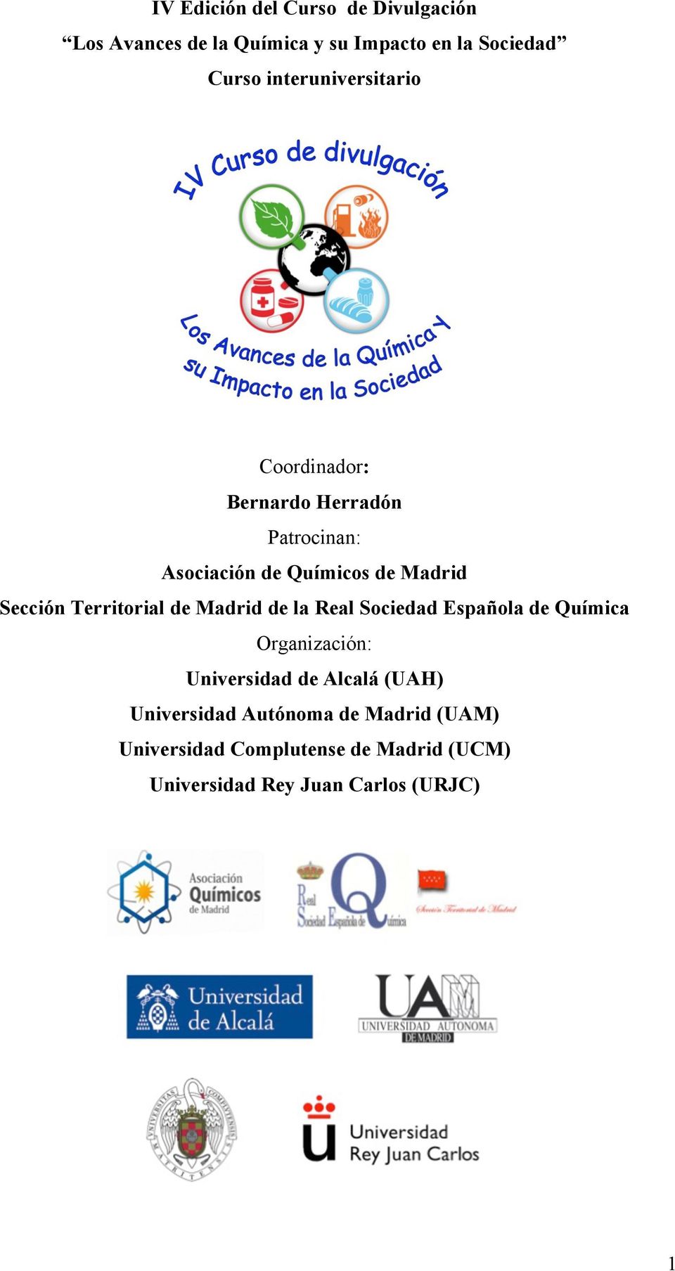 de Madrid Sección Territorial de Madrid de la Real Sociedad Española de Química