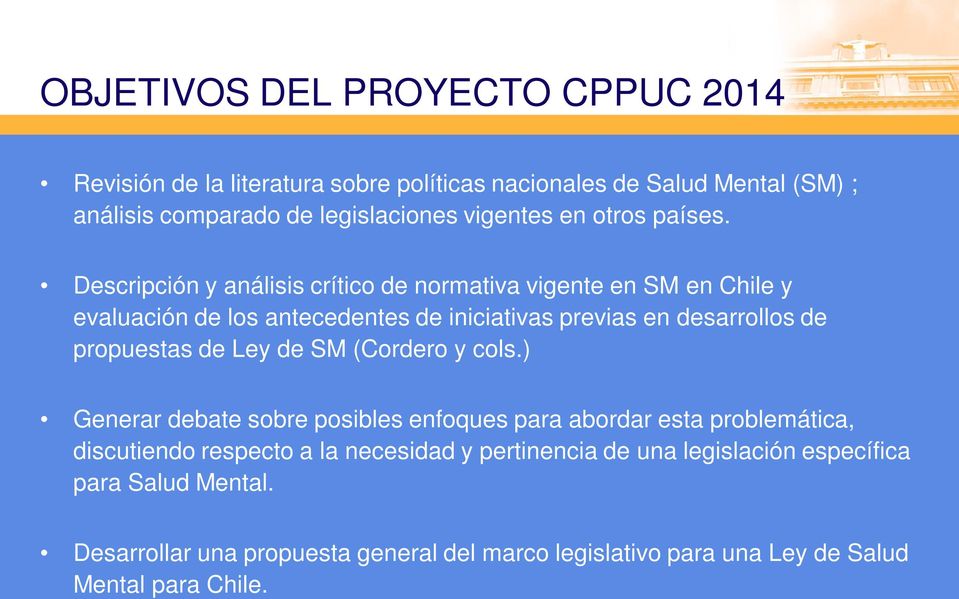 Descripción y análisis crítico de normativa vigente en SM en Chile y evaluación de los antecedentes de iniciativas previas en desarrollos de propuestas de
