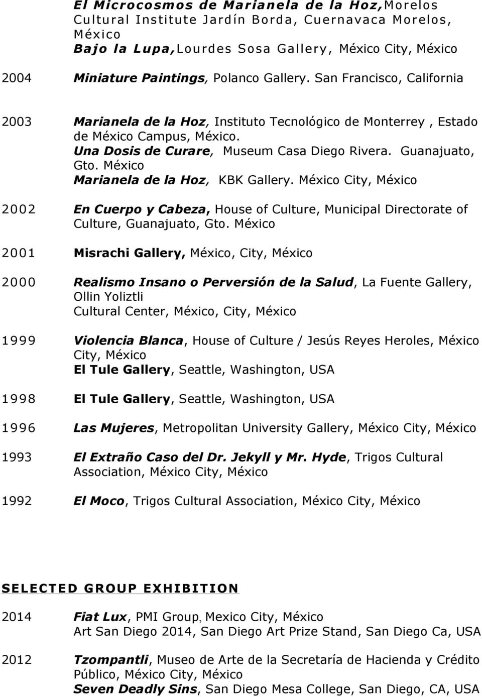 Marianela de la Hoz, KBK Gallery. City, 2002 En Cuerpo y Cabeza, House of Culture, Municipal Directorate of Culture, Guanajuato, Gto.