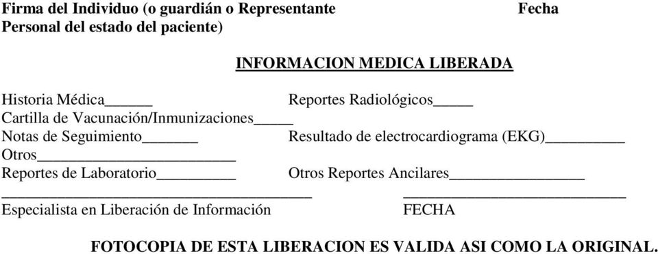 Seguimiento Resultado de electrocardiograma (EKG) Otros Reportes de Laboratorio Otros Reportes