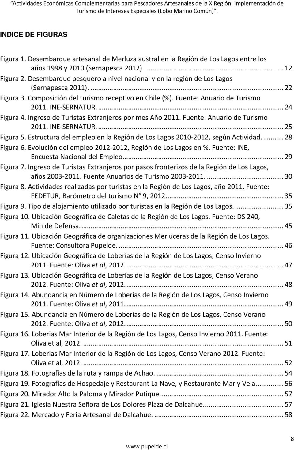 ... 24 Figura 4. Ingreso de Turistas Extranjeros por mes Año 2011. Fuente: Anuario de Turismo 2011. INE SERNATUR.... 25 Figura 5.